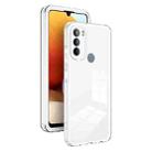 For Motorola Moto G31 Brazil Version 3 in 1 Clear TPU Color PC Frame Phone Case(White) - 1