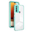 For Motorola Moto G31 Brazil Version 3 in 1 Clear TPU Color PC Frame Phone Case(Light Green) - 1