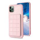 For iPhone 11 Pro Max Grid Card Slot Holder Phone Case(Pink) - 1