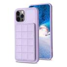 For iPhone 12 Pro Max Grid Card Slot Holder Phone Case(Light Purple) - 1