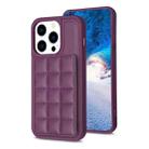 For iPhone 13 Pro Max Grid Card Slot Holder Phone Case(Dark Purple) - 1