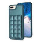 For iPhone 8 Plus / 7 Plus Grid Card Slot Holder Phone Case(Green) - 1