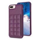 For iPhone 8 Plus / 7 Plus Grid Card Slot Holder Phone Case(Dark Purple) - 1