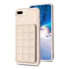 For iPhone 8 Plus / 7 Plus Grid Card Slot Holder Phone Case(Beige) - 1