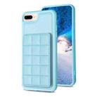 For iPhone 8 Plus / 7 Plus Grid Card Slot Holder Phone Case(Blue) - 1