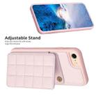 For iPhone SE 2022 / SE 2020 / 8 / 7 Grid Card Slot Holder Phone Case(Pink) - 3