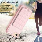 For iPhone SE 2022 / SE 2020 / 8 / 7 Grid Card Slot Holder Phone Case(Pink) - 6