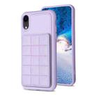 For iPhone XR Grid Card Slot Holder Phone Case(Light Purple) - 1