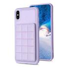 For iPhone XS Max Grid Card Slot Holder Phone Case(Light Purple) - 1