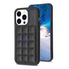 For iPhone 15 Pro Max Grid Card Slot Holder Phone Case(Black) - 1