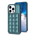 For iPhone 15 Pro Grid Card Slot Holder Phone Case(Green) - 1