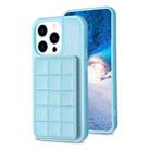 For iPhone 15 Pro Grid Card Slot Holder Phone Case(Blue) - 1