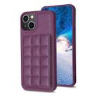 For iPhone 15 Plus Grid Card Slot Holder Phone Case(Dark Purple) - 1