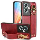 For OPPO A79 5G Global / A2 Wristband Leather Back Phone Case(Red) - 1
