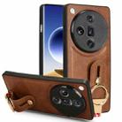 For OPPO Find X7 Wristband Leather Back Phone Case(Brown) - 1