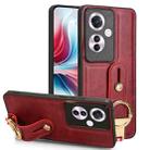 For OPPO Reno11 F / F25 Pro Wristband Leather Back Phone Case(Red) - 1