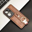 For OPPO Reno11 F / F25 Pro Wristband Leather Back Phone Case(Brown) - 2