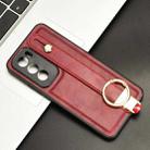 For OPPO Reno12 5G Global Wristband Leather Back Phone Case(Red) - 2