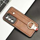 For OPPO Reno12 5G Global Wristband Leather Back Phone Case(Brown) - 2