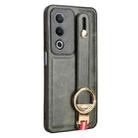 For OPPO A3 Pro India Wristband Leather Back Phone Case(Green) - 3