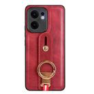 For OPPO Reno13 F 5G Wristband Leather Back Phone Case(Red) - 2