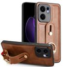 For OPPO Reno13 F 5G Wristband Leather Back Phone Case(Brown) - 1