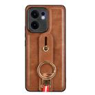 For OPPO Reno13 F 5G Wristband Leather Back Phone Case(Brown) - 2