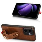 For OPPO Reno13 F 5G Wristband Leather Back Phone Case(Brown) - 3
