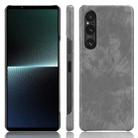 For Sony Xperia 1 V Litchi Texture Back Cover Phone Case(Grey) - 1