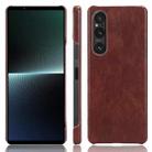 For Sony Xperia 1 V Litchi Texture Back Cover Phone Case(Brown) - 1