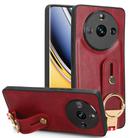 For Realme 11 Pro / 11 Pro+ Wristband Leather Back Phone Case(Red) - 1