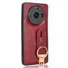 For Realme 11 Pro / 11 Pro+ Wristband Leather Back Phone Case(Red) - 3