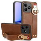 For Realme C53 4G / Narzo N53 Wristband Leather Back Phone Case(Brown) - 1