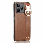For Realme C53 4G / Narzo N53 Wristband Leather Back Phone Case(Brown) - 3