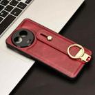 For Realme 11 5G Global Wristband Leather Back Phone Case(Red) - 2