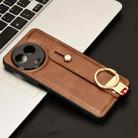 For Realme 11 5G Global Wristband Leather Back Phone Case(Brown) - 2