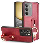 For Realme C75 Wristband Leather Back Phone Case(Red) - 1