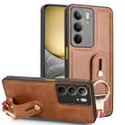 For Realme C75 Wristband Leather Back Phone Case(Brown) - 1