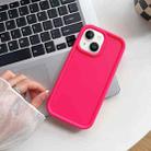 For iPhone 14 Plus Shockproof Frame Frosted TPU Phone Case(Rose Red) - 1