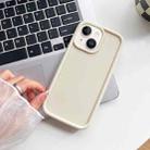 For iPhone 14 Plus Shockproof Frame Frosted TPU Phone Case(Beige) - 1