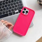 For iPhone 14 Pro Shockproof Frame Frosted TPU Phone Case(Rose Red) - 1