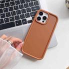 For iPhone 14 Pro Shockproof Frame Frosted TPU Phone Case(Brown) - 1