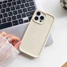 For iPhone 14 Pro Max Shockproof Frame Frosted TPU Phone Case(Beige) - 1