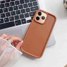 For iPhone 11 Pro Max Shockproof Frame Frosted TPU Phone Case(Brown) - 1