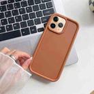 For iPhone 11 Pro Shockproof Frame Frosted TPU Phone Case(Brown) - 1