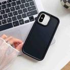 For iPhone X / XS Shockproof Frame Frosted TPU Phone Case(Black) - 1