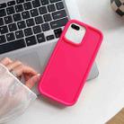 For iPhone 8 Plus / 7 Plus Shockproof Frame Frosted TPU Phone Case(Rose Red) - 1