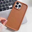 For iPhone 15 Pro Max Shockproof Frame Frosted TPU Phone Case(Brown) - 1