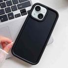 For iPhone 15 Plus Shockproof Frame Frosted TPU Phone Case(Black) - 1