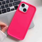 For iPhone 15 Plus Shockproof Frame Frosted TPU Phone Case(Rose Red) - 1